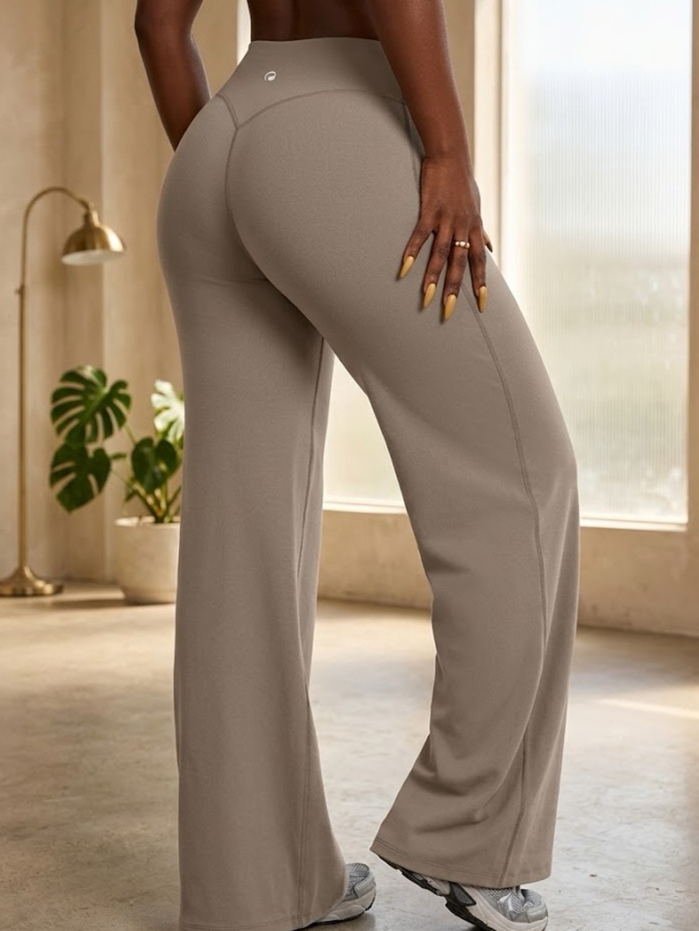 OQQ • High Waist Booty Lifting Stretch Straight Leggings
